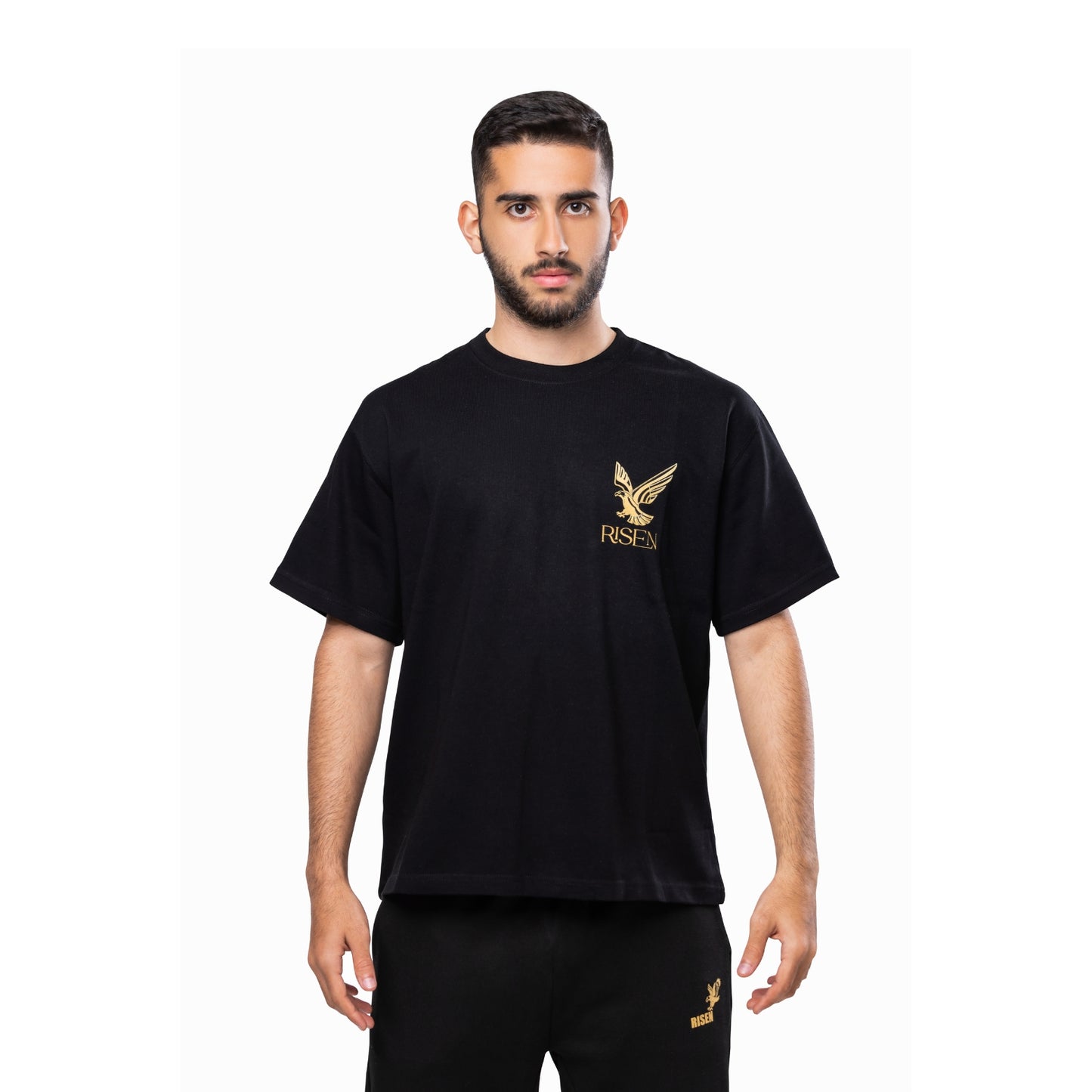 Risen Oversized Drop Shoulder T-Shirt - Black