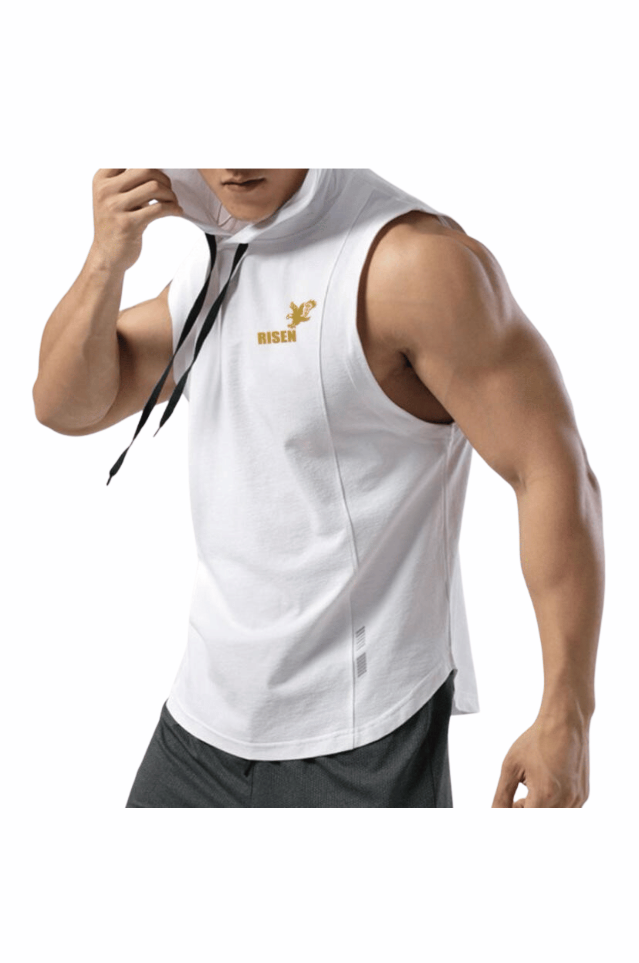 Risen Men Tank Hoodie White
