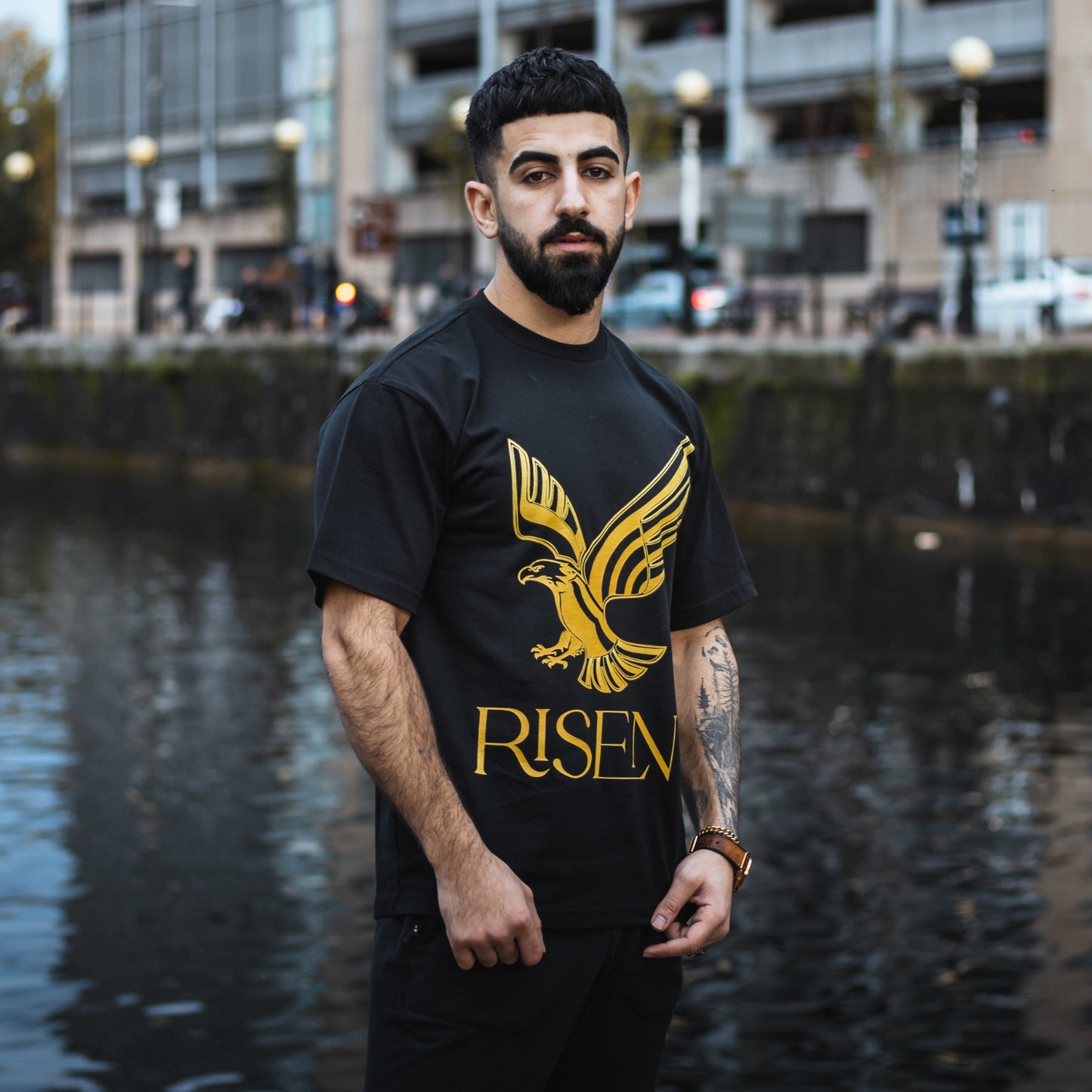 Risen Oversized Drop Shoulder T-Shirt - Black