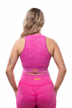 Risen Women Seamless Bra - Hot Pink With Zipper