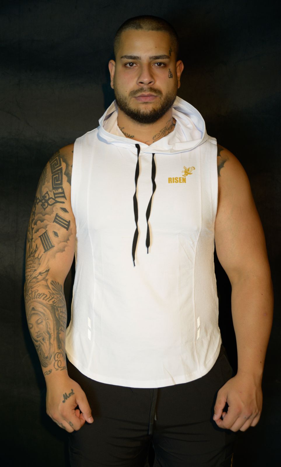 Risen Men Tank Hoodie White