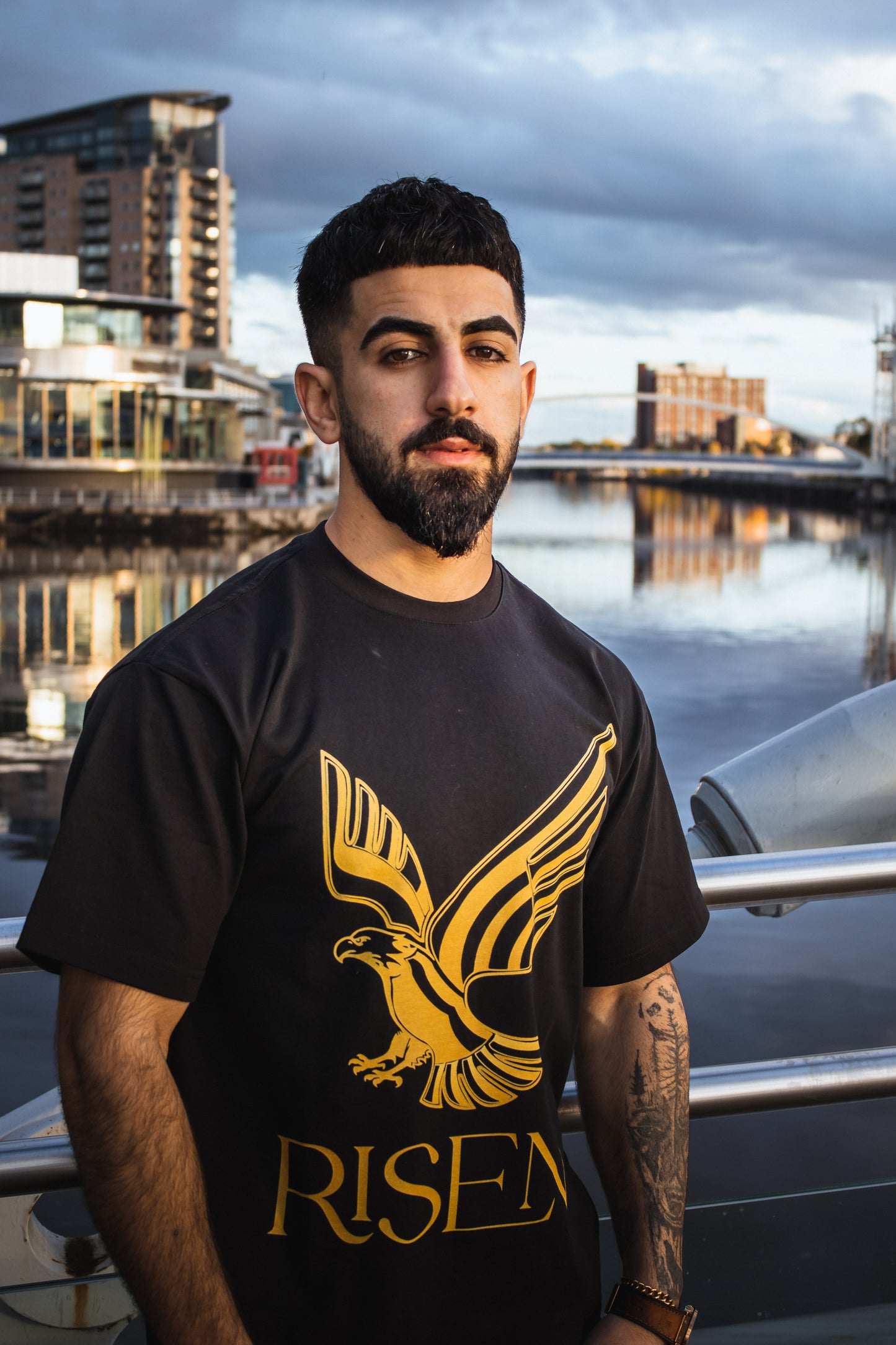 Risen Oversized Drop Shoulder T-Shirt - Black