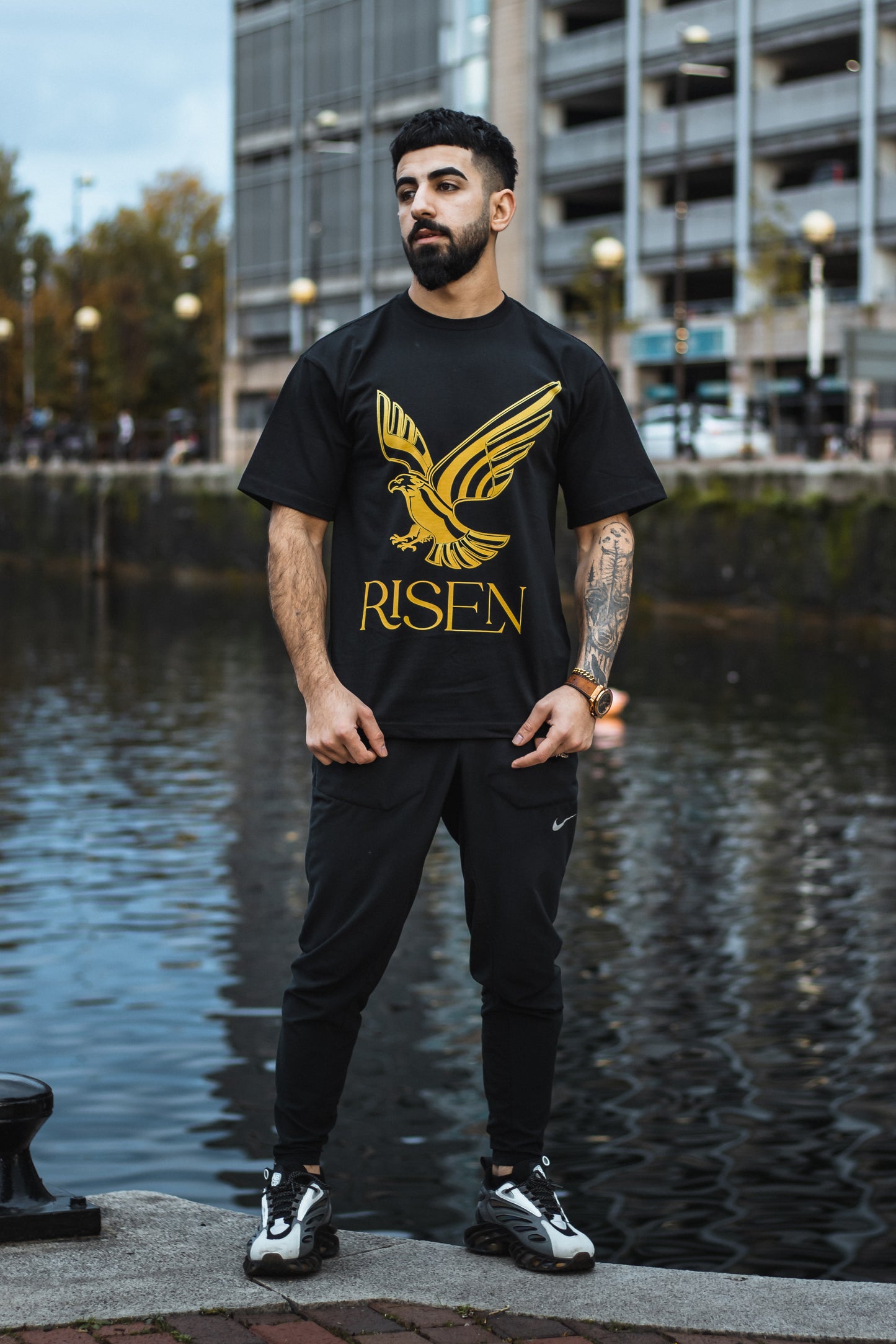Risen Oversized Drop Shoulder T-Shirt - Black