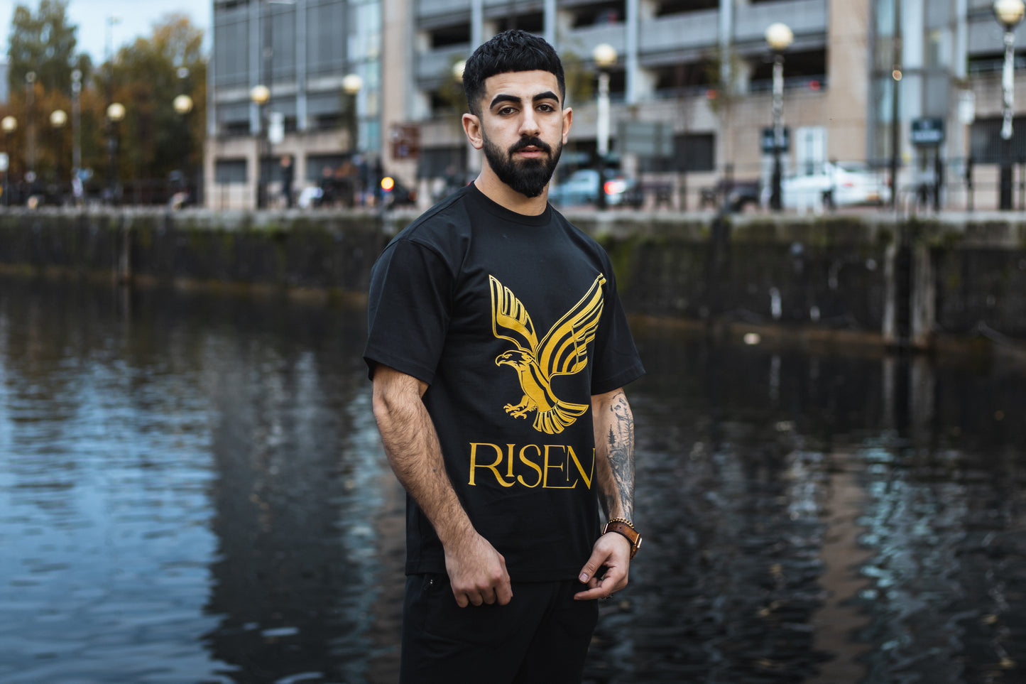 Risen Oversized Drop Shoulder T-Shirt - Black