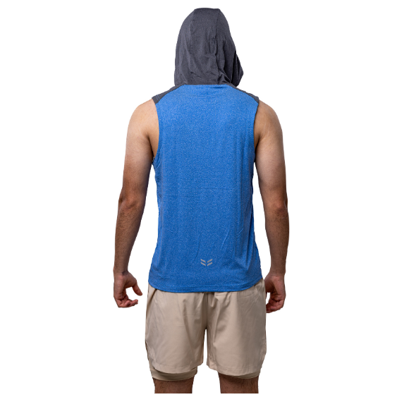 Risen Men Tank Hoodie Blue