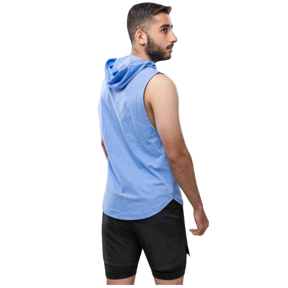 Risen Men Tank Hoodie Blue