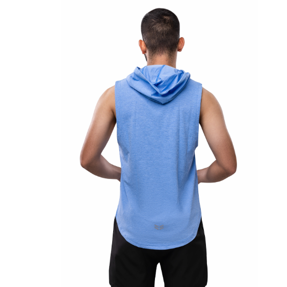 Risen Men Tank Hoodie Blue
