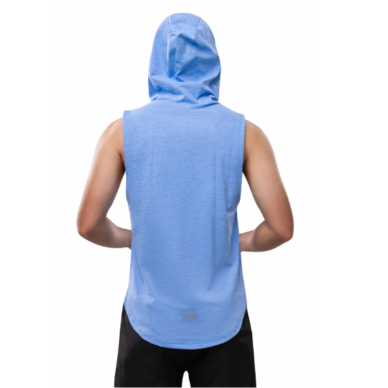 Risen Men Tank Hoodie Blue