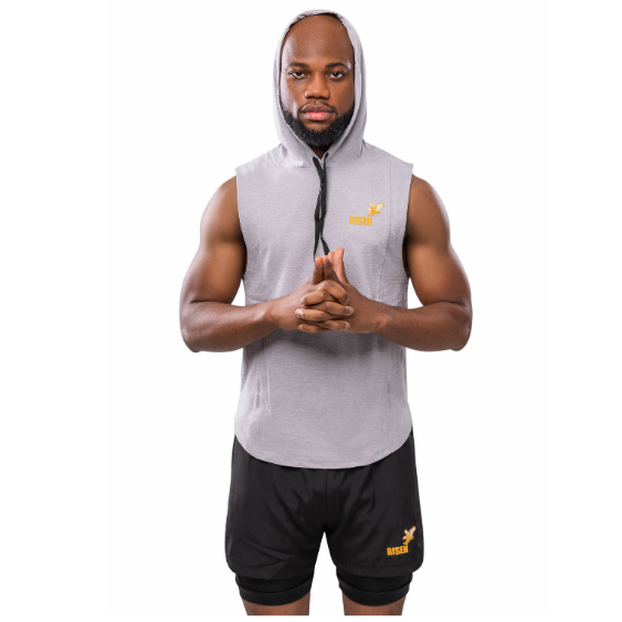 Risen Men Tank Hoodie Grey