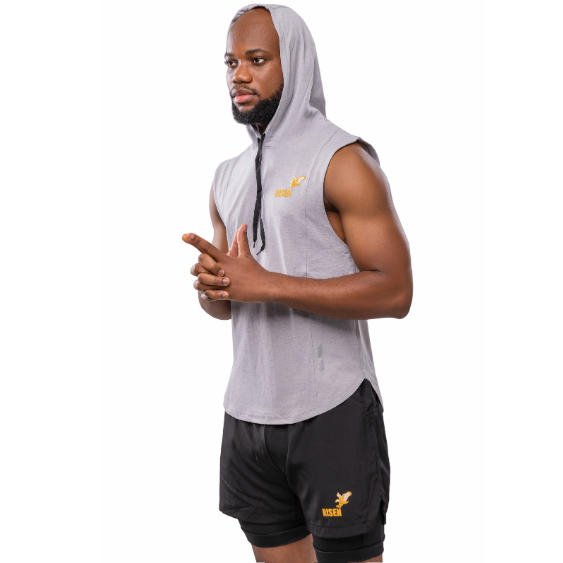 Risen Men Tank Hoodie Grey