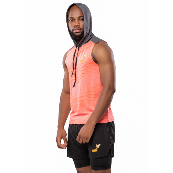 Risen Men Tank Hoodie Pink