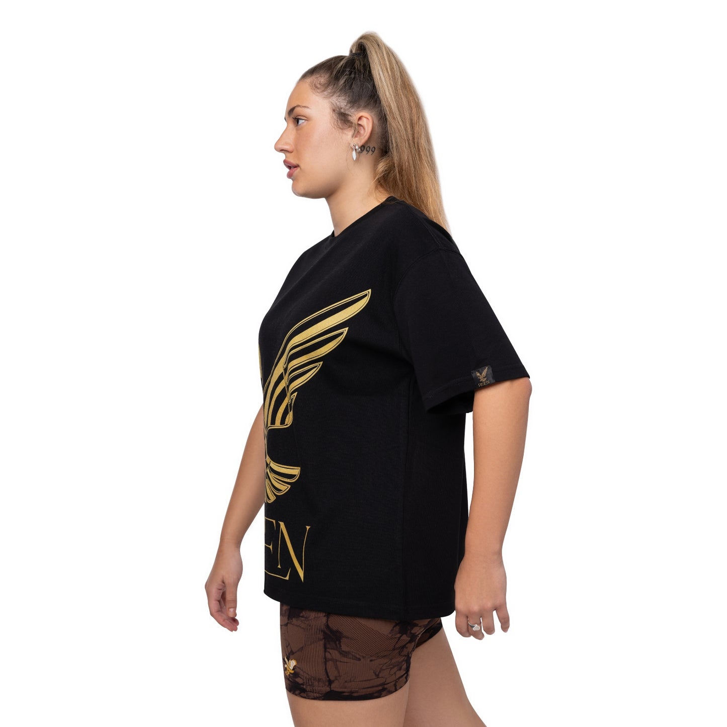 Risen Oversized Drop Shoulder T-Shirt - Black