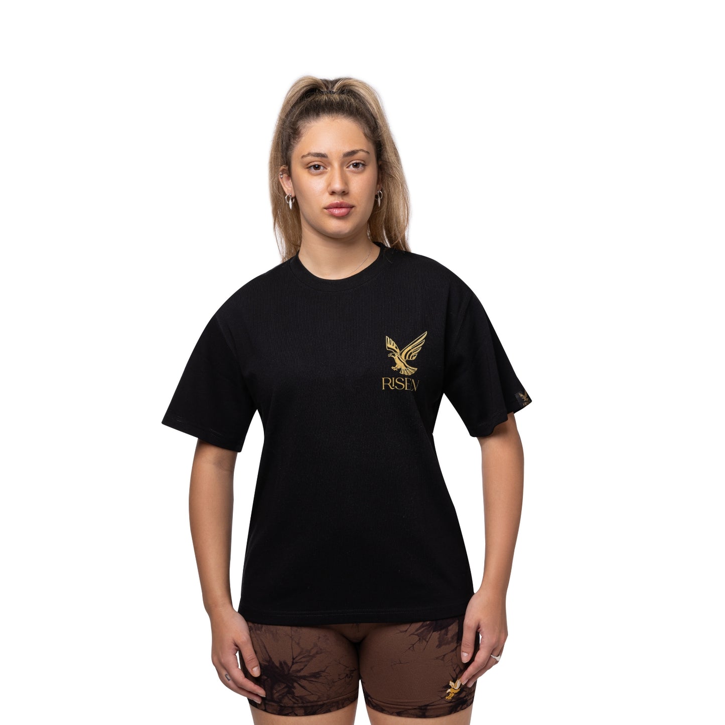Risen Oversized Drop Shoulder T-Shirt - Black