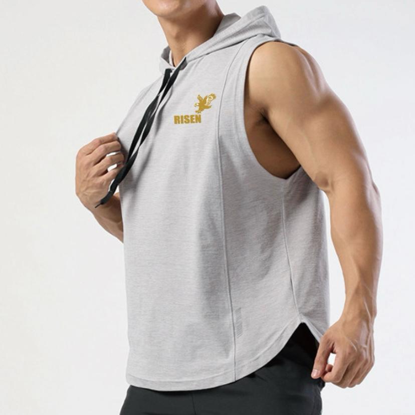 Risen Men Tank Hoodie Grey