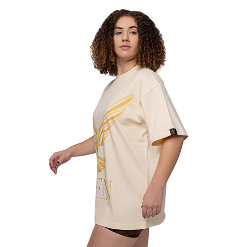 Risen Oversized Drop Shoulder T-Shirt - Khaki