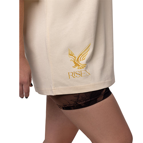 Risen Oversized Drop Shoulder T-Shirt - Khaki