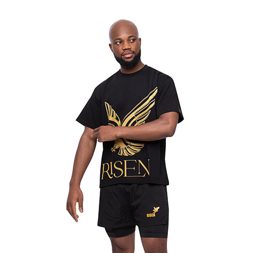 Risen Oversized Drop Shoulder T-Shirt - Black