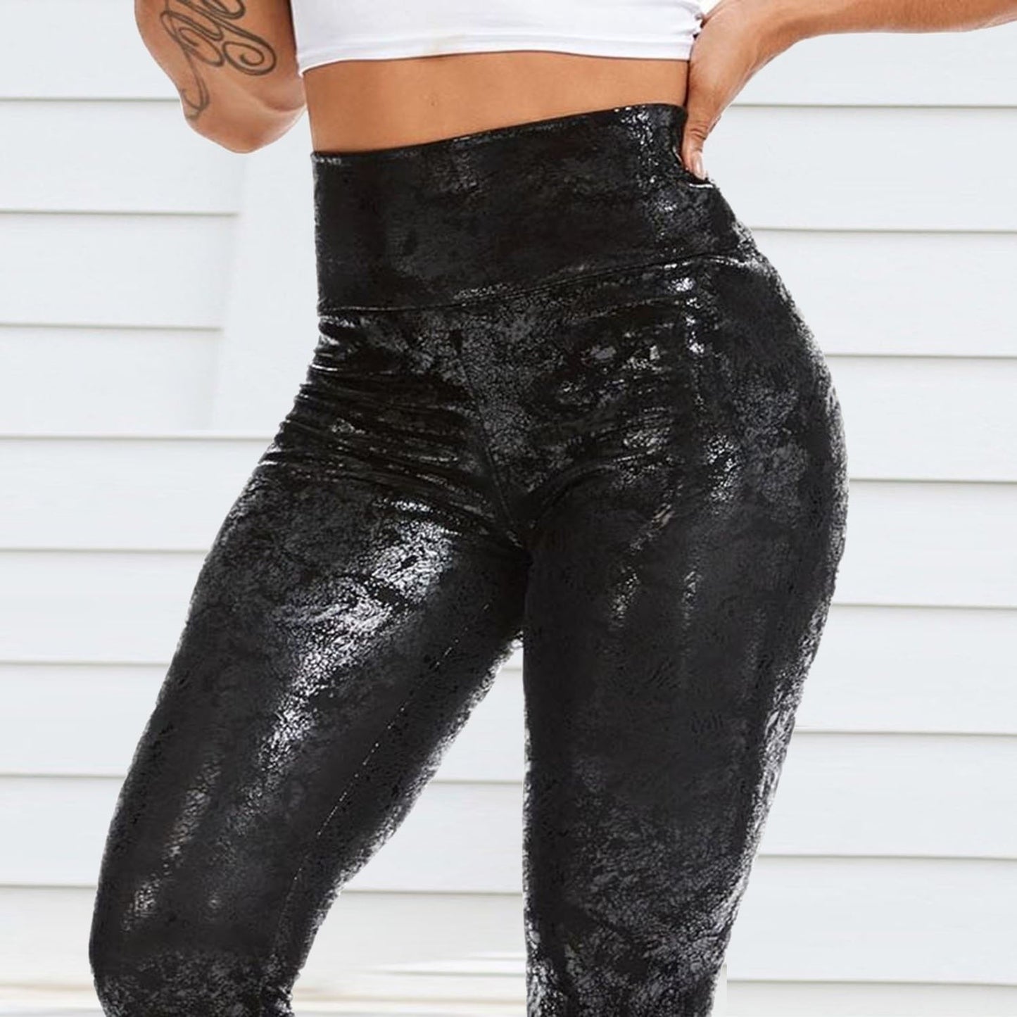 High Waist Sexy Curvy Leather Leggings