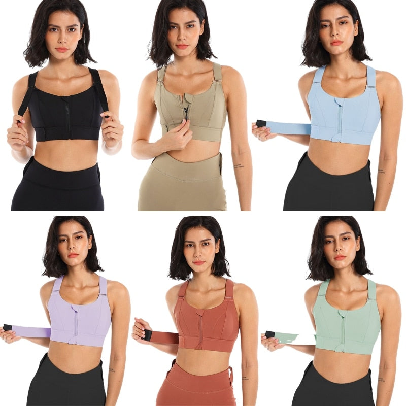 Zipper Sports Fitness Bra