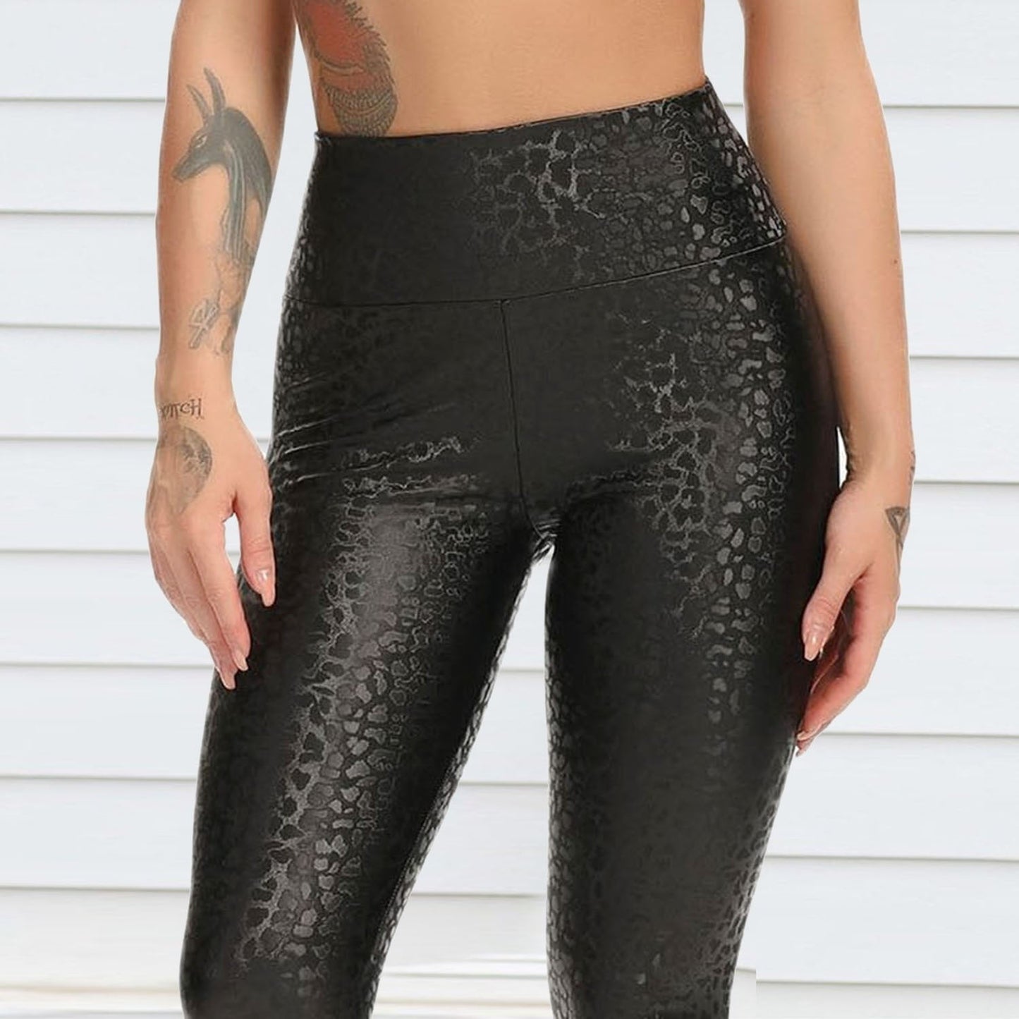 High Waist Sexy Curvy Leather Leggings