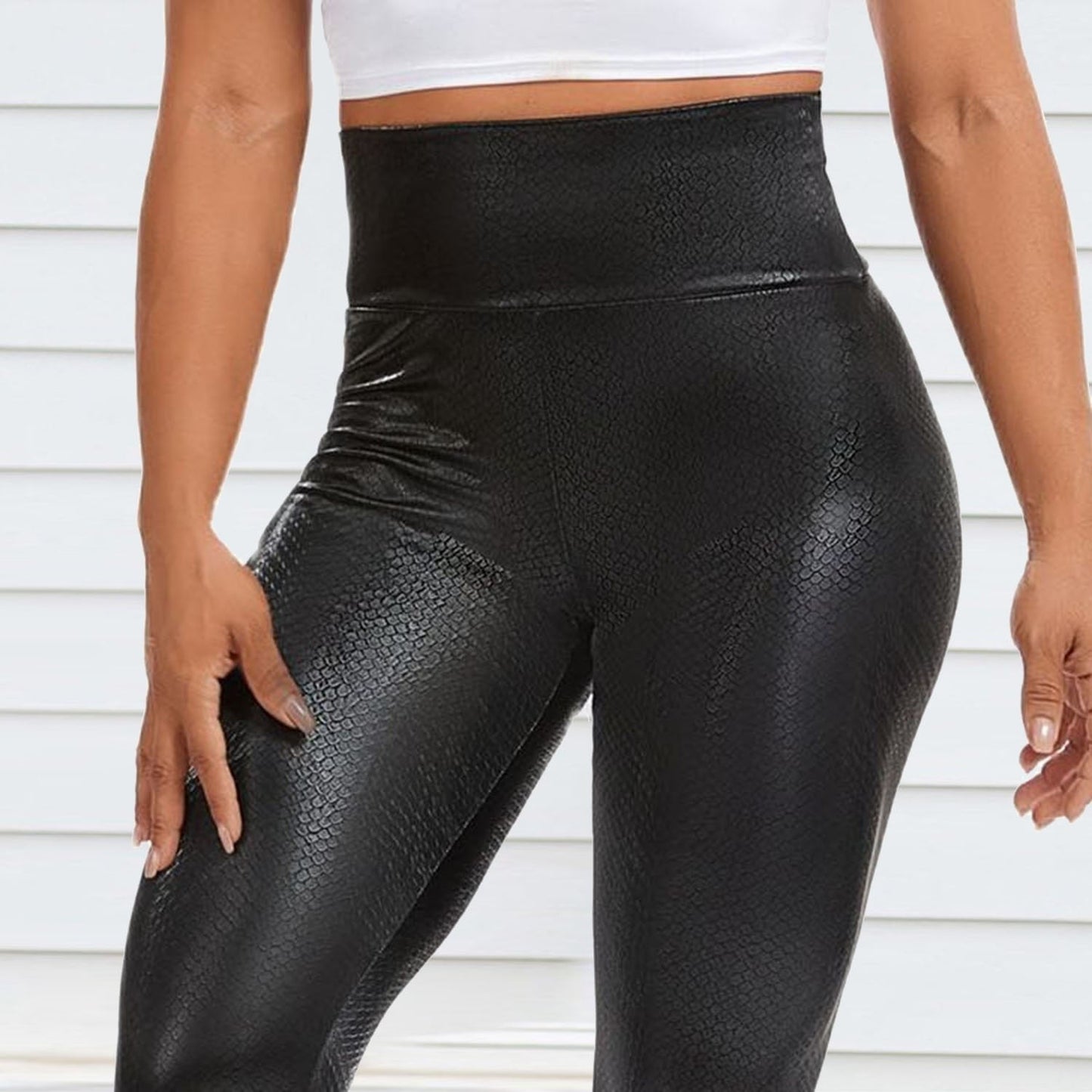 High Waist Sexy Curvy Leather Leggings