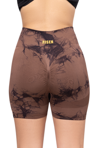 Risen Women Seamless High Waist Shorts - Dark Chestnut