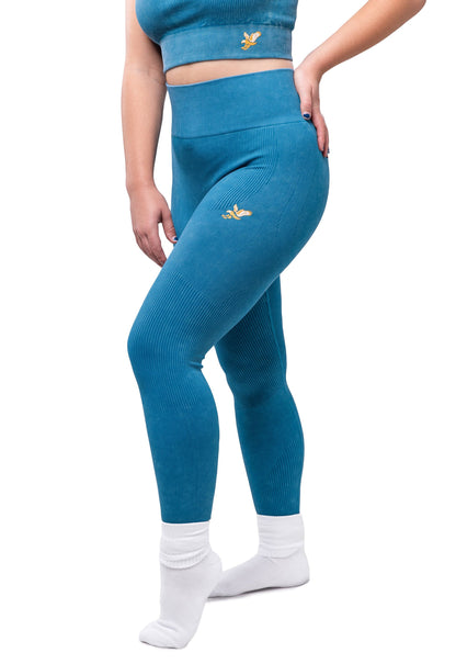 Risen Women Seamless High Waist Legging - Steel Blue