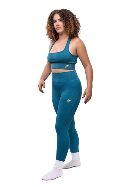 Risen Women Seamless High Waist Legging - Steel Blue