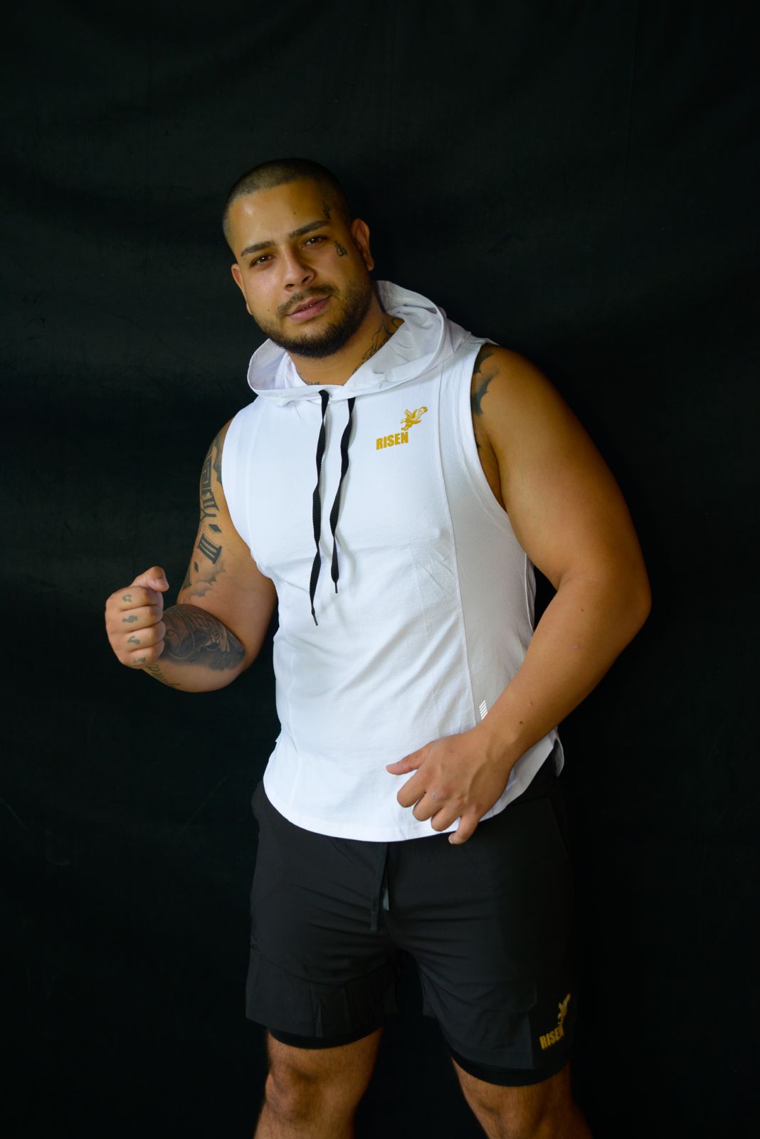 Risen Men Tank Hoodie White