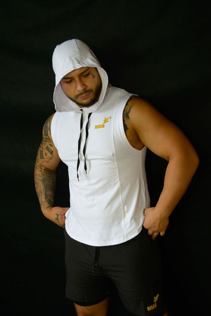 Risen Men Tank Hoodie White