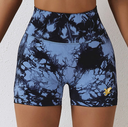 Risen Women Seamless High Waist Shorts - Dark Pastel Blue