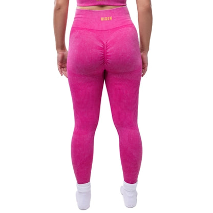 Risen Women Seamless High Waist Legging - Hot Pink