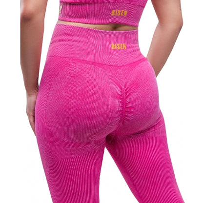 Risen Women Seamless High Waist Legging - Hot Pink