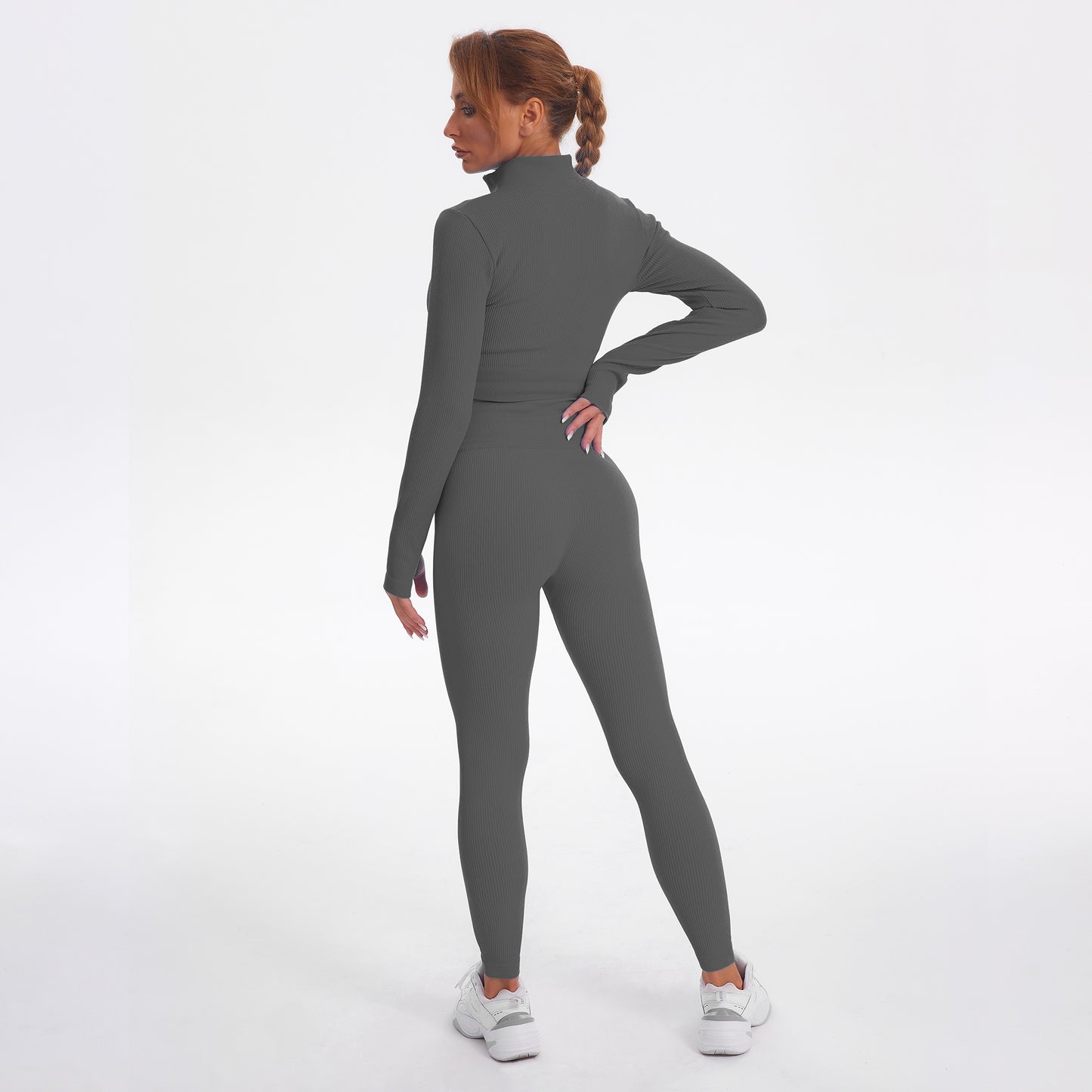 Risen Women Seamless Long Sleeve Shirt - Grey