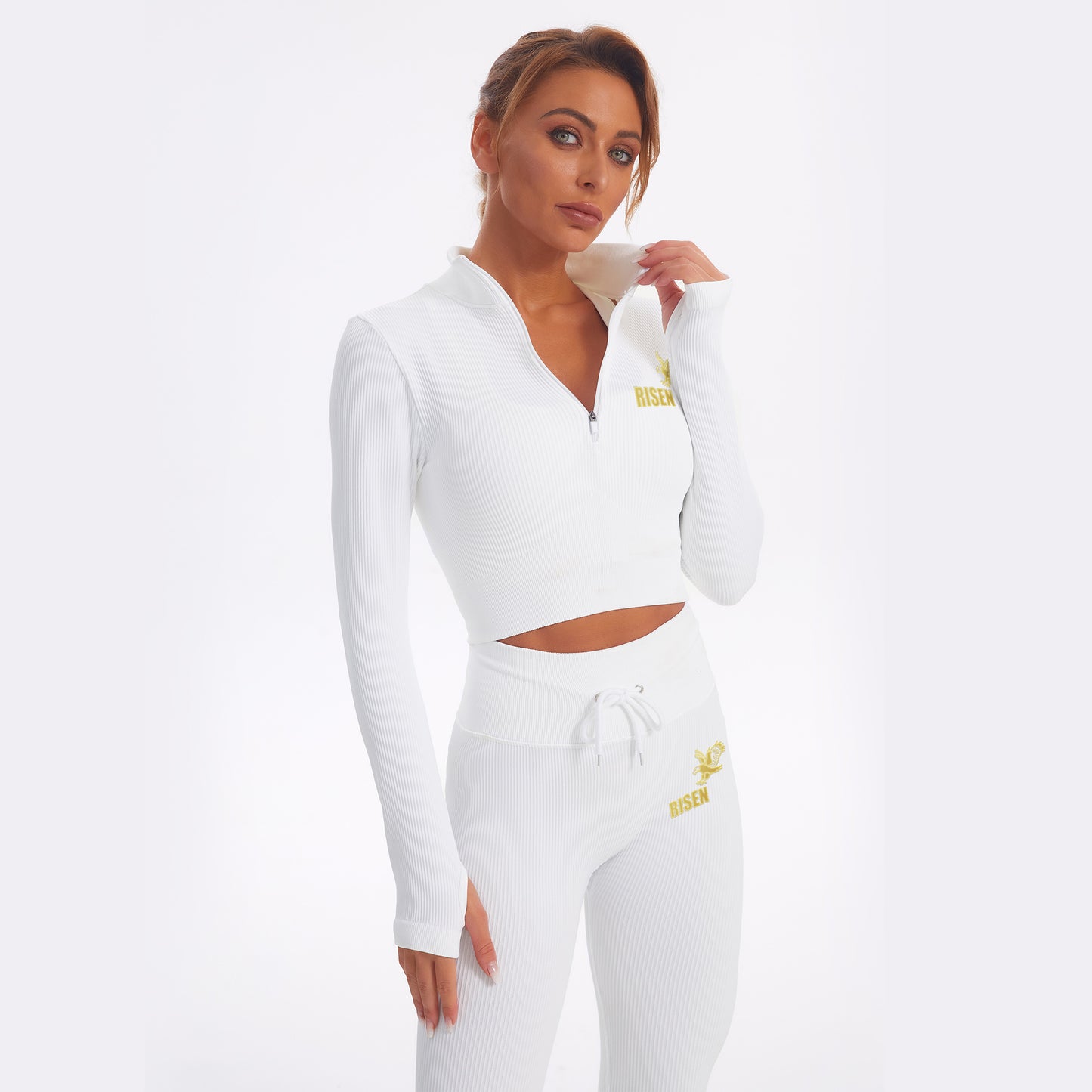 Risen Women Seamless Long Sleeve Shirt - White