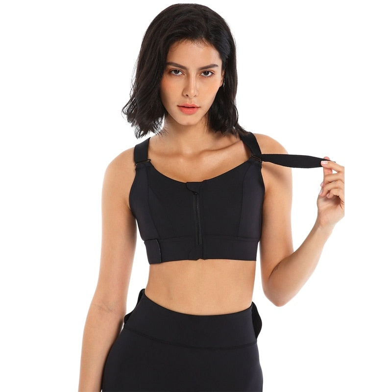 Zipper Sports  Fitness Bra