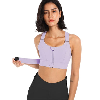 Zipper Sports  Fitness Bra